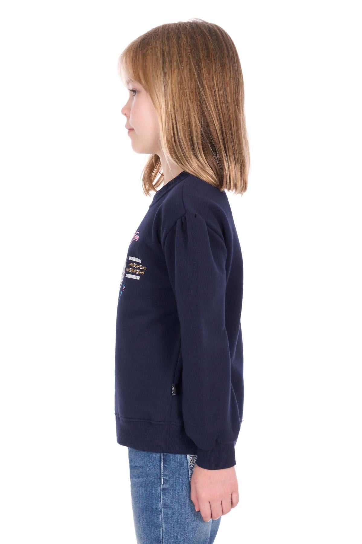 Girls 'Sandy' Crew Neck Jumper - Navy