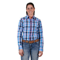 Women's Shiloh L/S Shirt - Blue Plaid