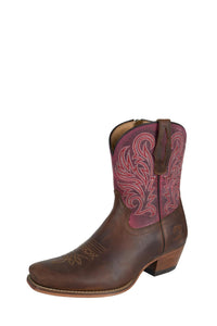 Womens 'Vegas' Boot - Brown/Plum