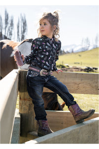 Girls 'Anjelica' Slim Leg Bootcut Jeans