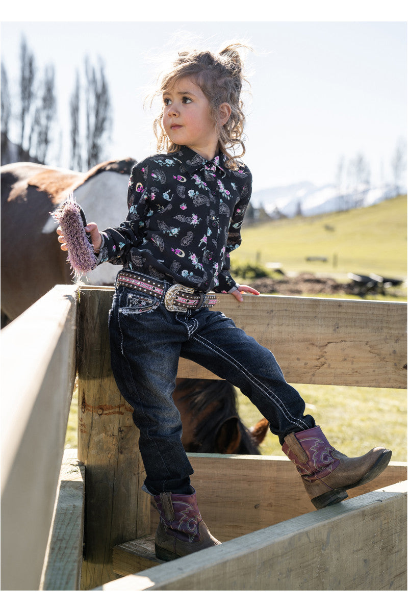 Girls 'Anjelica' Slim Leg Bootcut Jeans