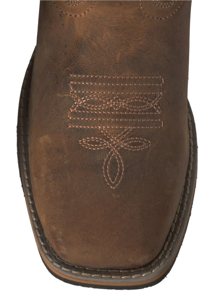 'Selina' Youth Western Boot -  Pink Horses