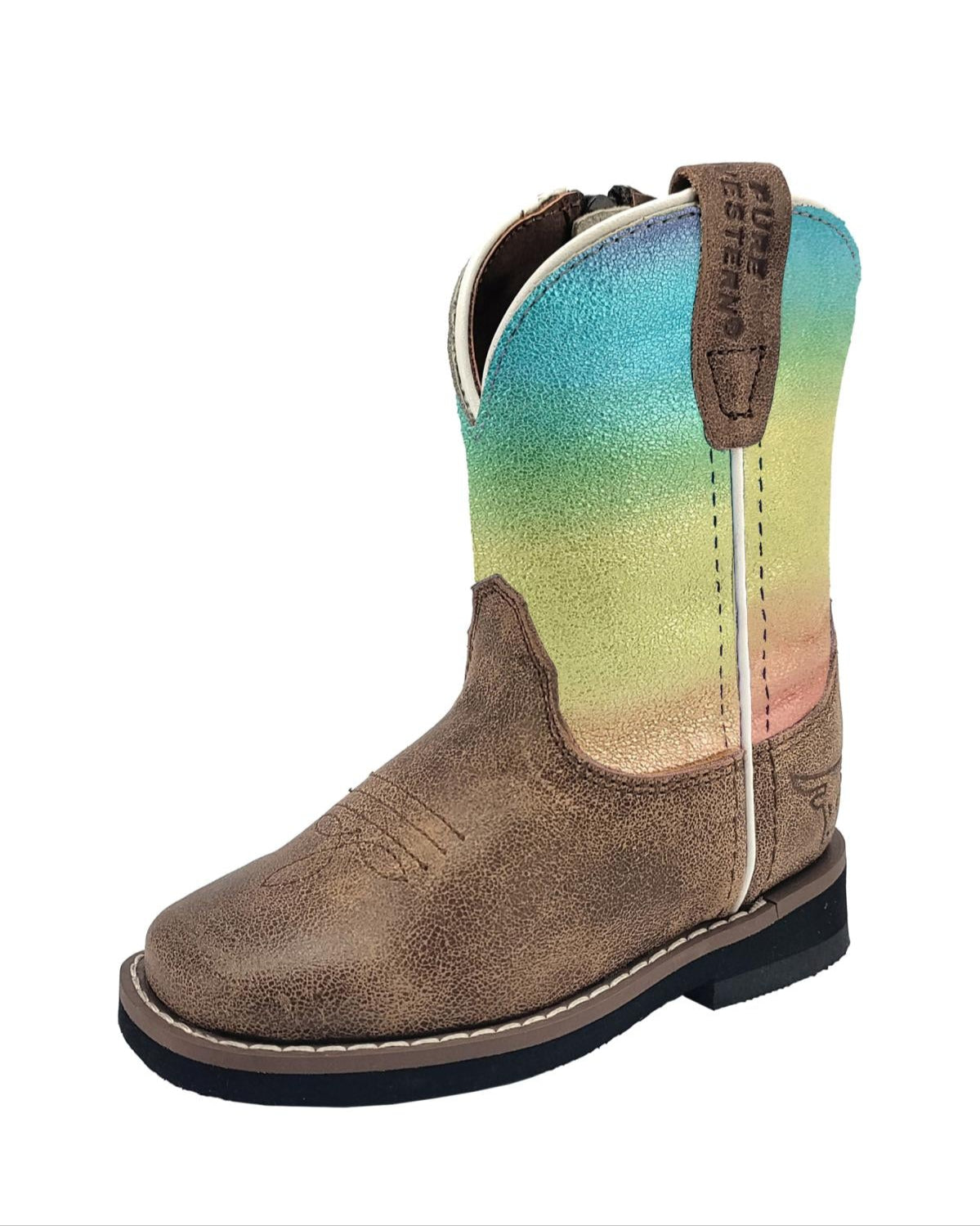 'Maggie' Toddler Western Boot - Rainbow