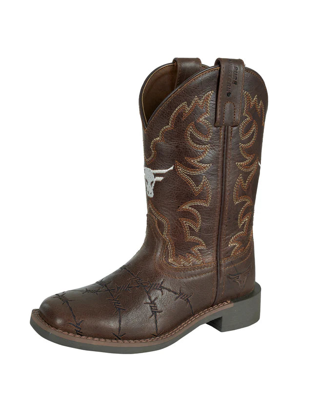 'Denver' Children's Western Boot - Dark Brown
