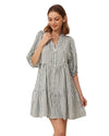 'Jess' Stripe Babydoll Dress - Sage
