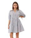 'Jess' Stripe Babydoll Dress - Blue