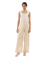 'Laura' Linen Pants - Cream