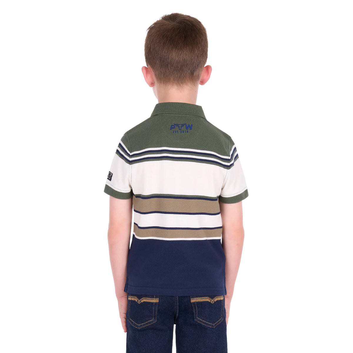 Boys 'Jay' Short Sleeve Polo - Green/Navy