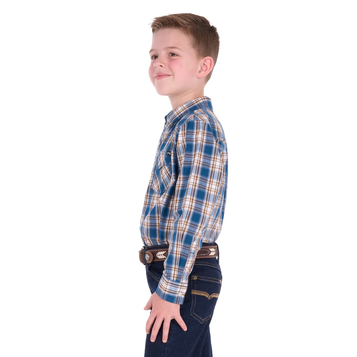 ‘Todd’ Longsleeve Shirt - Navy/Tan