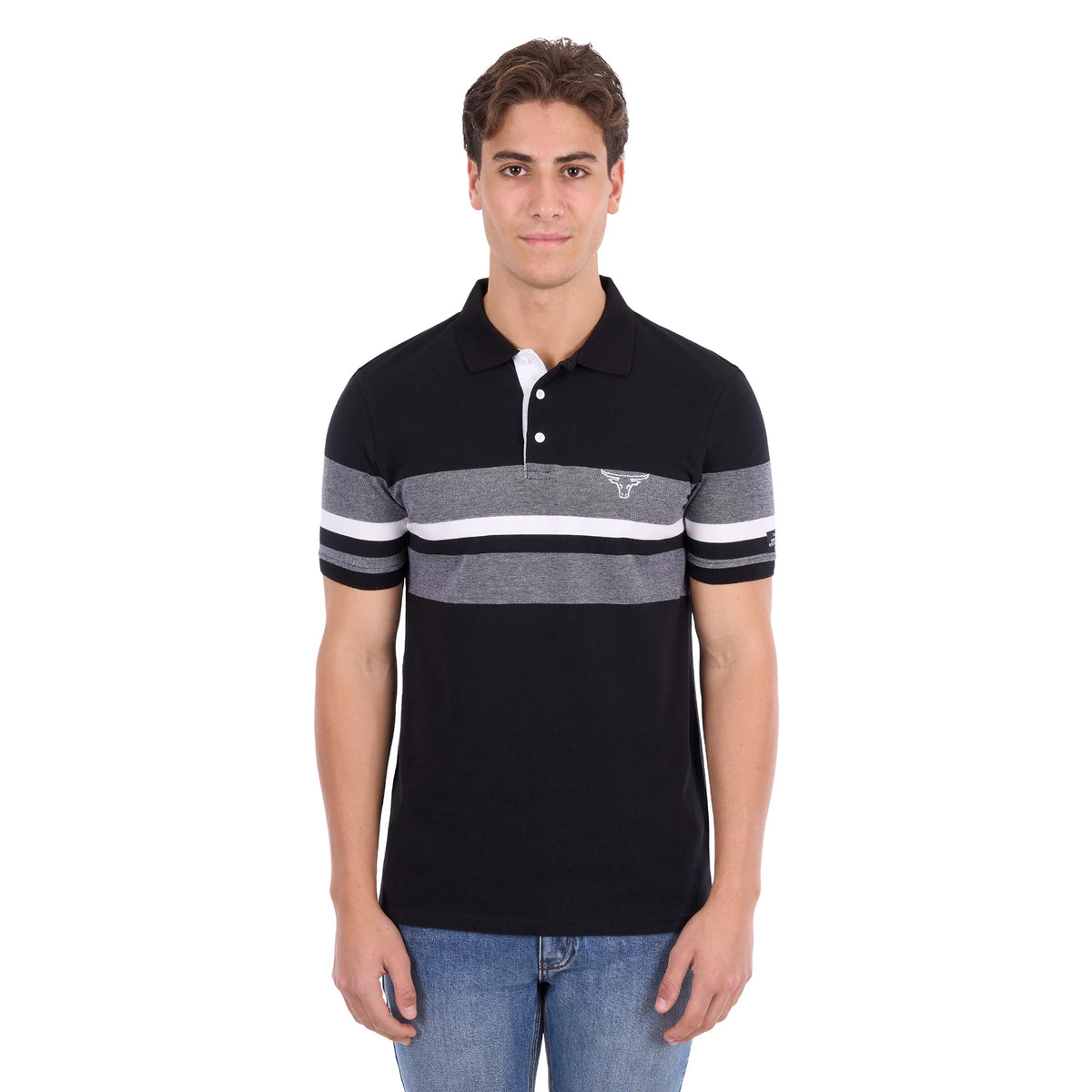 'Brett' Polo Shirt - Black/Grey