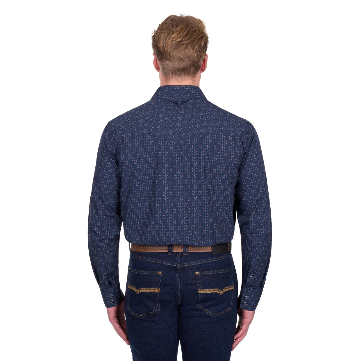‘Marc' Longsleeve Shirt - Navy/Multi