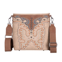 Pure Western Embroidery Crossbody Bag - Natural