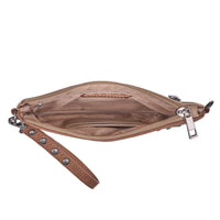 Pure Western Embroidery Wristlet Clutch - Natural