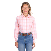 'Kelli' Longsleeve Shirt - Peach/White