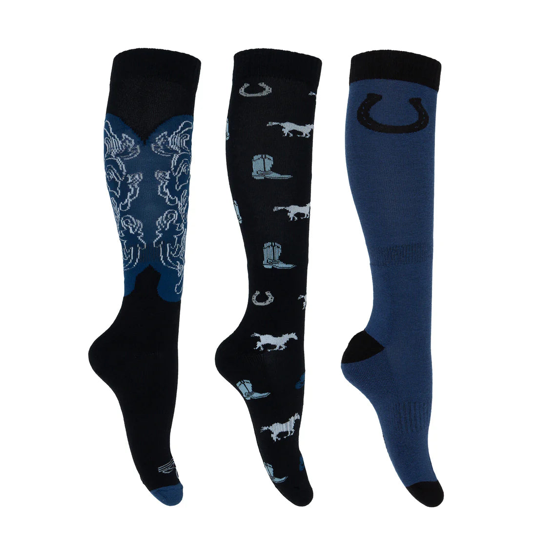 Pure Western Riding Socks - Blue