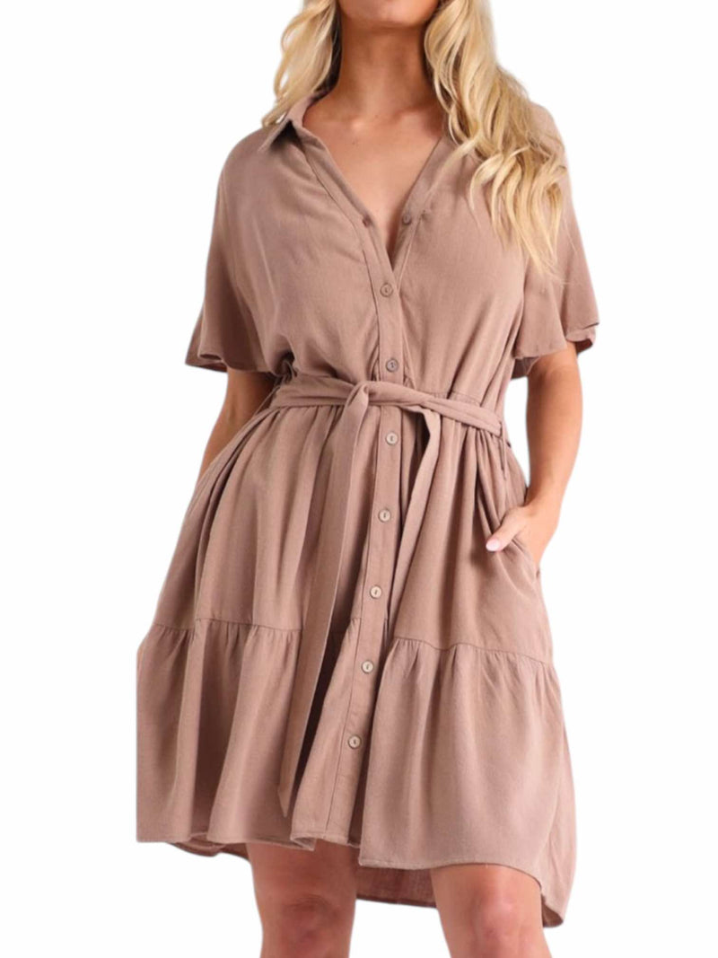 'Josie' Mini Dress - Tan