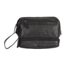 'Napier' Leather Toiletry Bag - Black