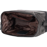 'Napier' Leather Toiletry Bag - Black