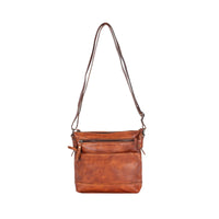 'Nora' Leather Crossbody Bag - Cognac