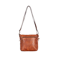 'Nora' Leather Crossbody Bag - Cognac