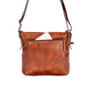 'Nora' Leather Crossbody Bag - Cognac