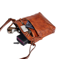 'Nora' Leather Crossbody Bag - Cognac