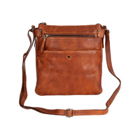 Leather Crossbody Shoulder Bag - Cognac