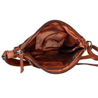 'Nora' Leather Crossbody Bag - Cognac