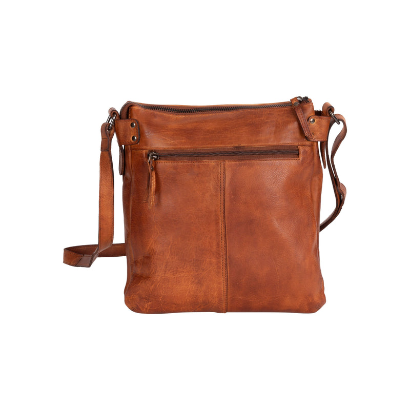 Leather Crossbody Shoulder Bag - Cognac