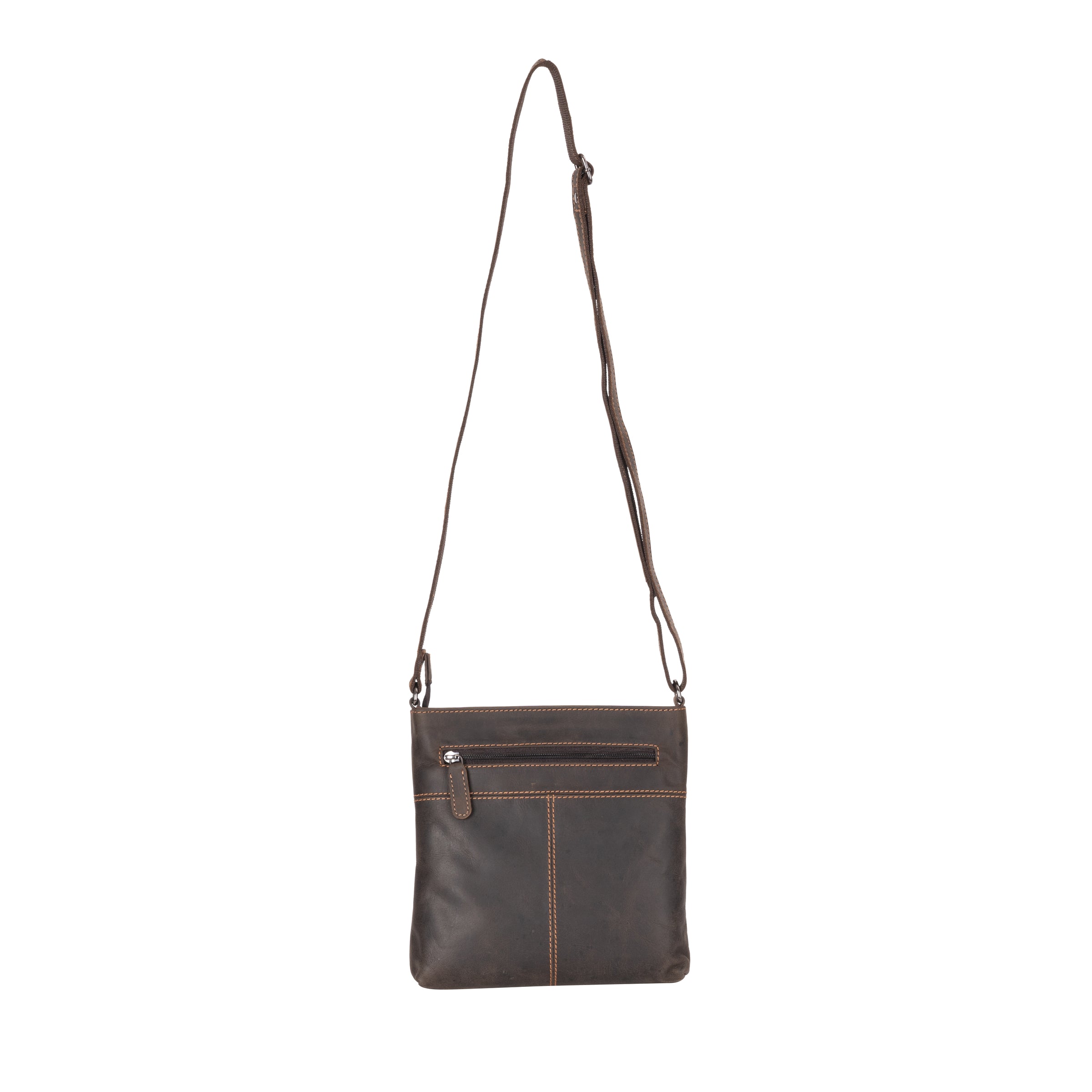 Leather Crossbody Bag - Brown