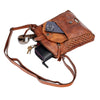 ‘Elsa’ Woven Leather Shoulder Bag - Cognac