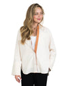 'Emma' Contrast Shirt - Ivory