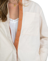 'Emma' Contrast Shirt - Ivory