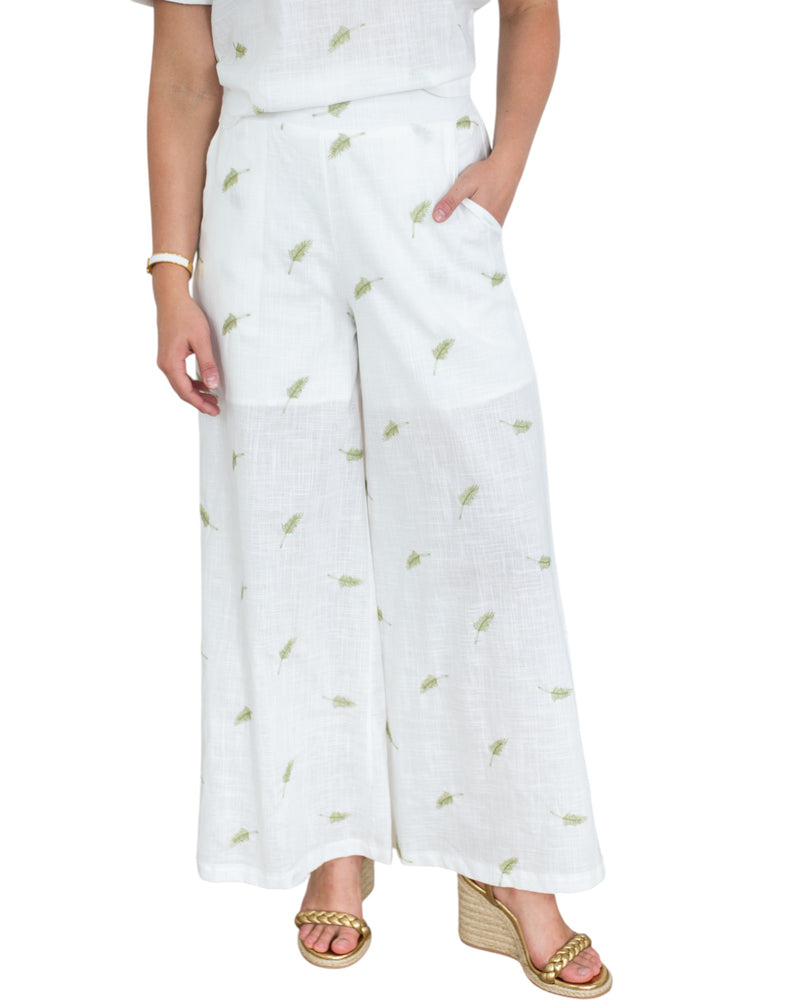 'Jenny' Linen Pant Set - White