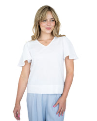 'Tracey' Linen Top - White