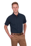 ‘Roger' Shortsleeve Linen Shirt - Navy