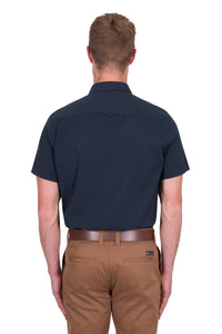 ‘Roger' Shortsleeve Linen Shirt - Navy