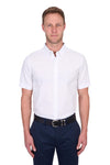 'Christopher' Shortsleeve Linen Shirt - White