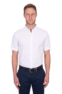 'Christopher' Shortsleeve Linen Shirt - White
