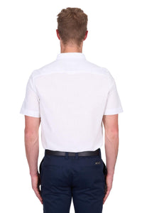 'Christopher' Shortsleeve Linen Shirt - White