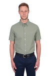 'Christopher' Shortsleeve Linen Shirt - Sage