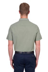 'Christopher' Shortsleeve Linen Shirt - Sage