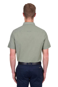 'Christopher' Shortsleeve Linen Shirt - Sage