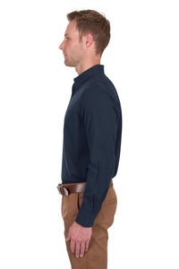 ‘Roger' Longsleeve Linen Shirt - Navy