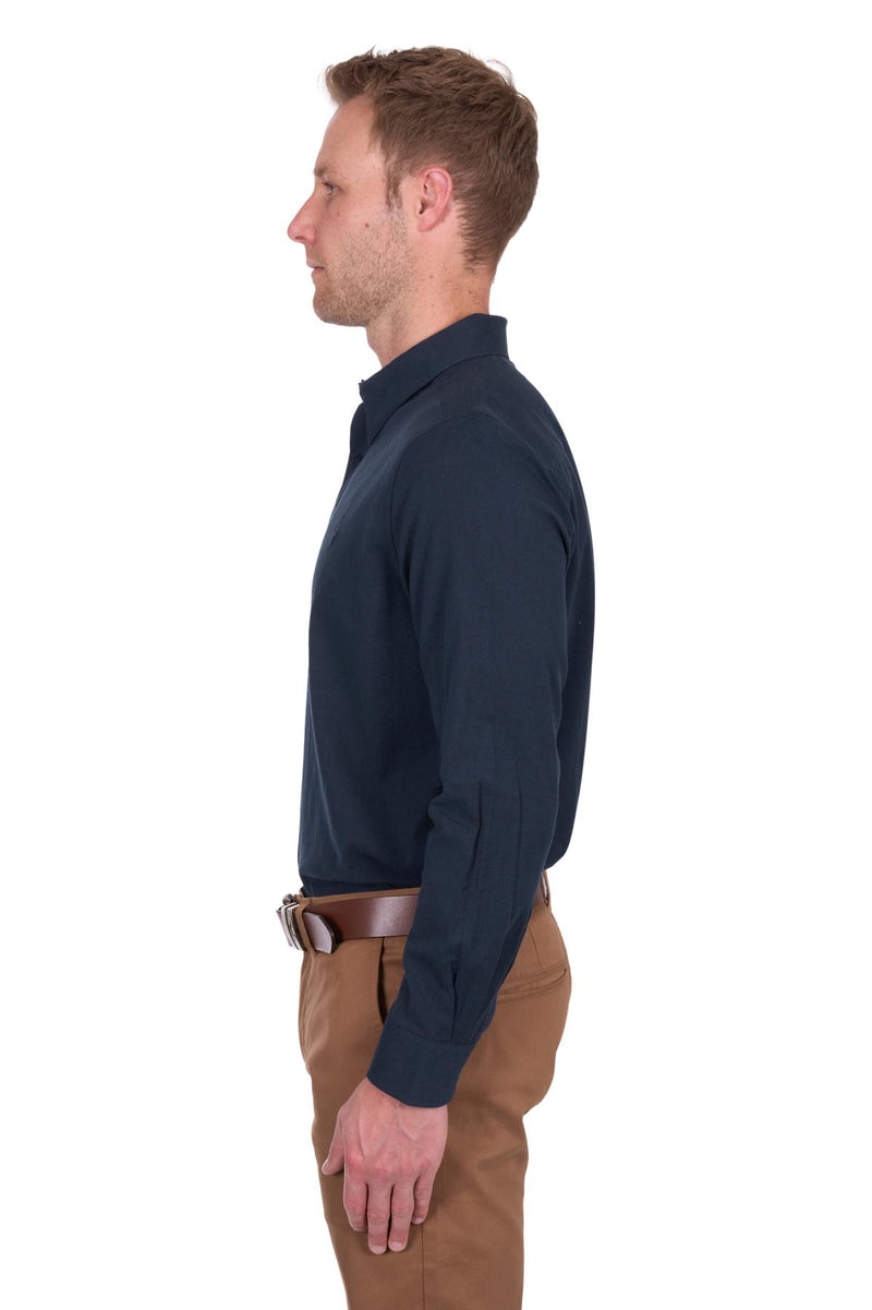 ‘Roger' Longsleeve Linen Shirt - Navy