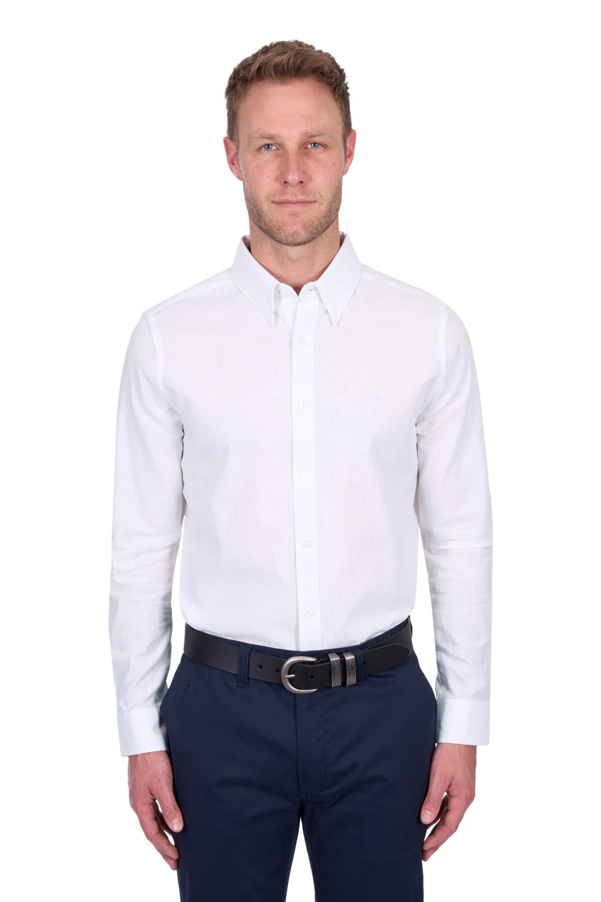 'Christopher' Longsleeve Linen Shirt - White