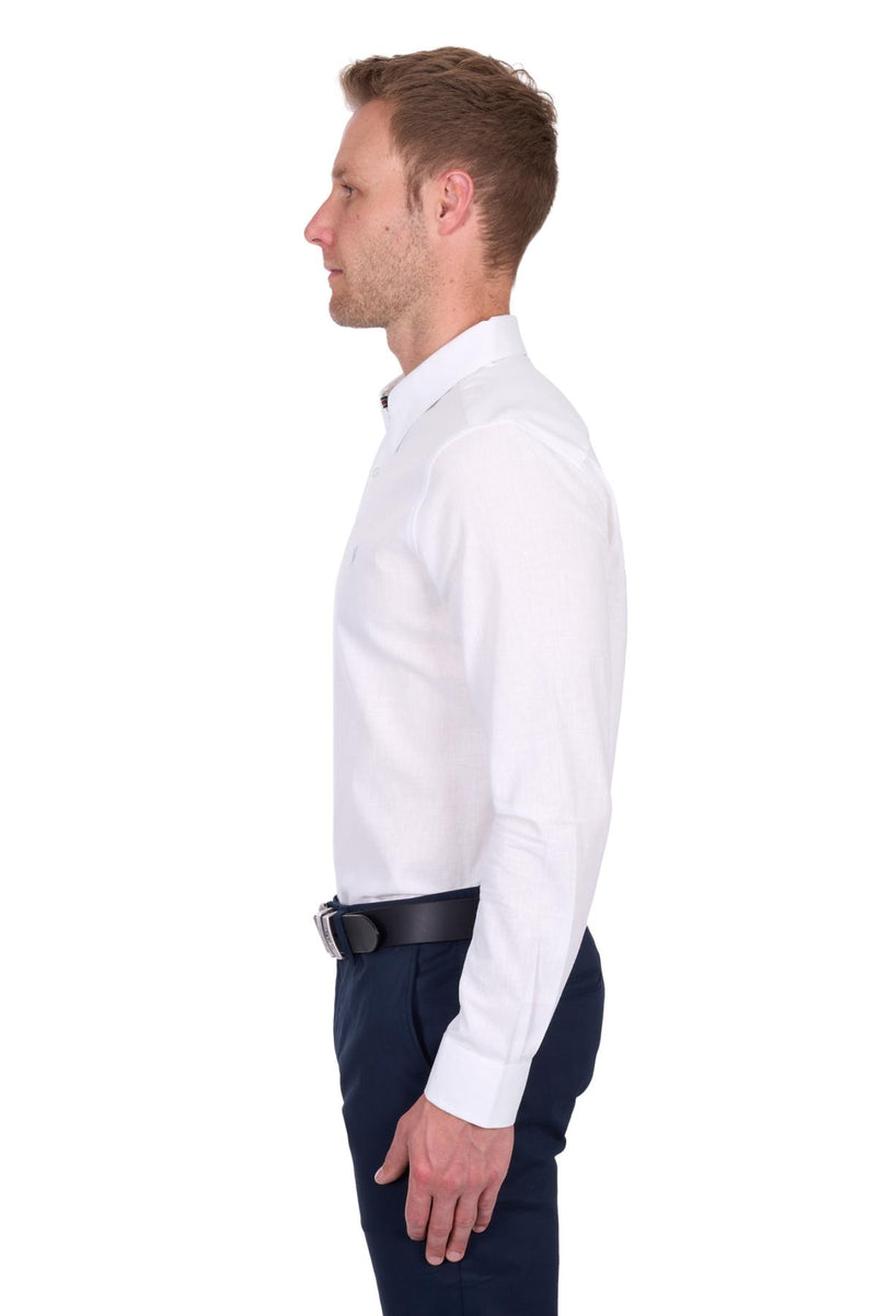 'Christopher' Longsleeve Linen Shirt - White