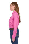 'Blake' Linen Longsleeve Shirt - Hot Pink