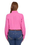 'Blake' Linen Longsleeve Shirt - Hot Pink
