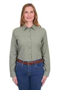 'Blake' Linen Longsleeve Shirt - Sage